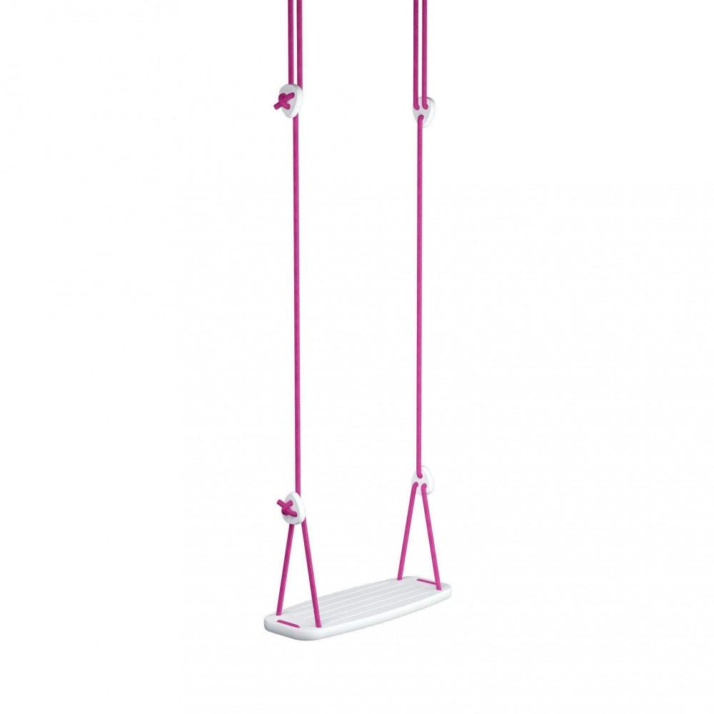 Lillagunga Kinderschaukel Birke weiss - Seile fuchsia Lillagunga Kinderschaukel Birke weiss - Seile fuchsia
