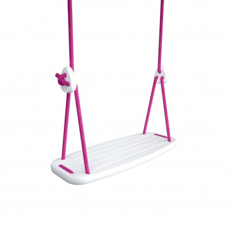 Lillagunga Kinderschaukel Birke weiss - Seile fuchsia Lillagunga Kinderschaukel Birke weiss - Seile fuchsia