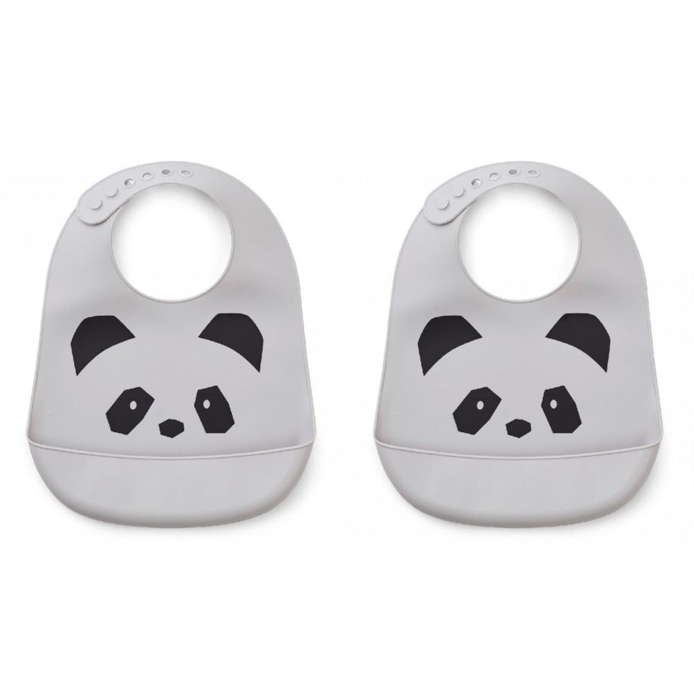 Liewood Silikon Lätzchen-Set Tilda, Panda Grau Liewood Silikon Lätzchen-Set Tilda, Panda Grau