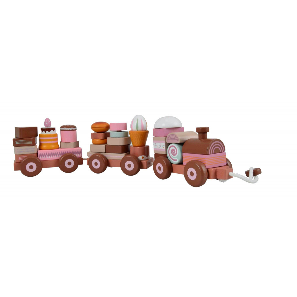 Magni Großer Holzzug mit Süßigkeiten / Stapelspiel Magni Großer Holzzug mit Süßigkeiten / Stapelspiel