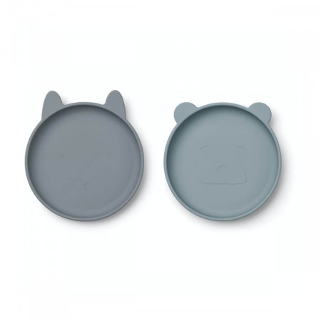 Liewood Silikonteller Olivia 2er Set Blau Mix Liewood Silikonteller Olivia 2er Set Blau Mix