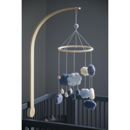 Sebra Wolken Mobile aus Filz, denim blue