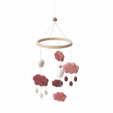 Sebra Wolken Mobile aus Filz, cotton candy pink Sebra Wolken Mobile aus Filz, cotton candy pink