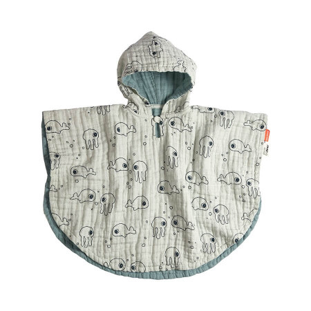 Done by Deer Badeponcho SEA FRIENDS blau