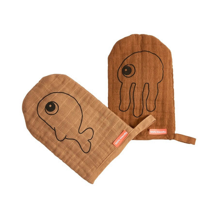 Done by Deer Waschlappen 2er Set Sea Friends Gelb Done by Deer Waschlappen 2er Set Sea Friends Gelb