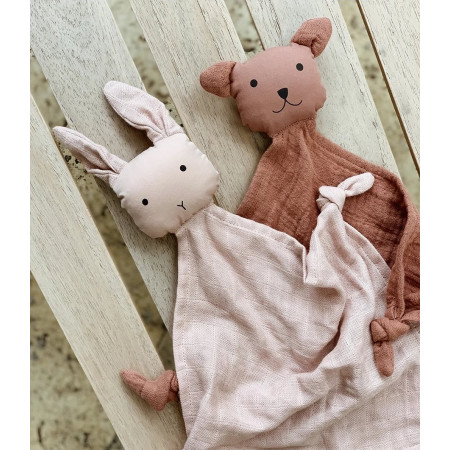 Liewood Yoko Kuscheltuch-Teddy 2er Pack Tuscany rose / Sandy mix