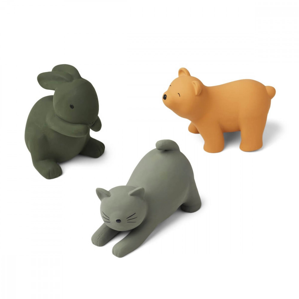Liewood David Spielfiguren 3er Set aus Naturkautschuk, Green multi mix Liewood David Spielfiguren 3er Set aus Naturkautschuk, Green multi mix