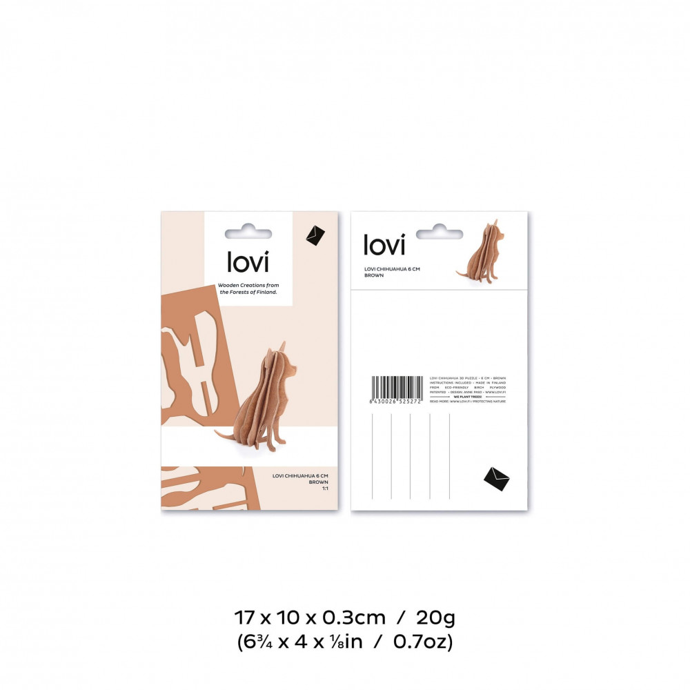 Lovi Holzfigur Chihuahua 6 cm natur Lovi Holzfigur Chihuahua 6 cm natur
