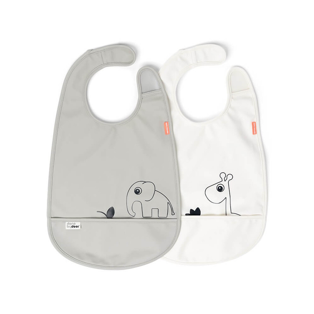 Done by Deer Lätzchen Set Deer Friends grau/beige