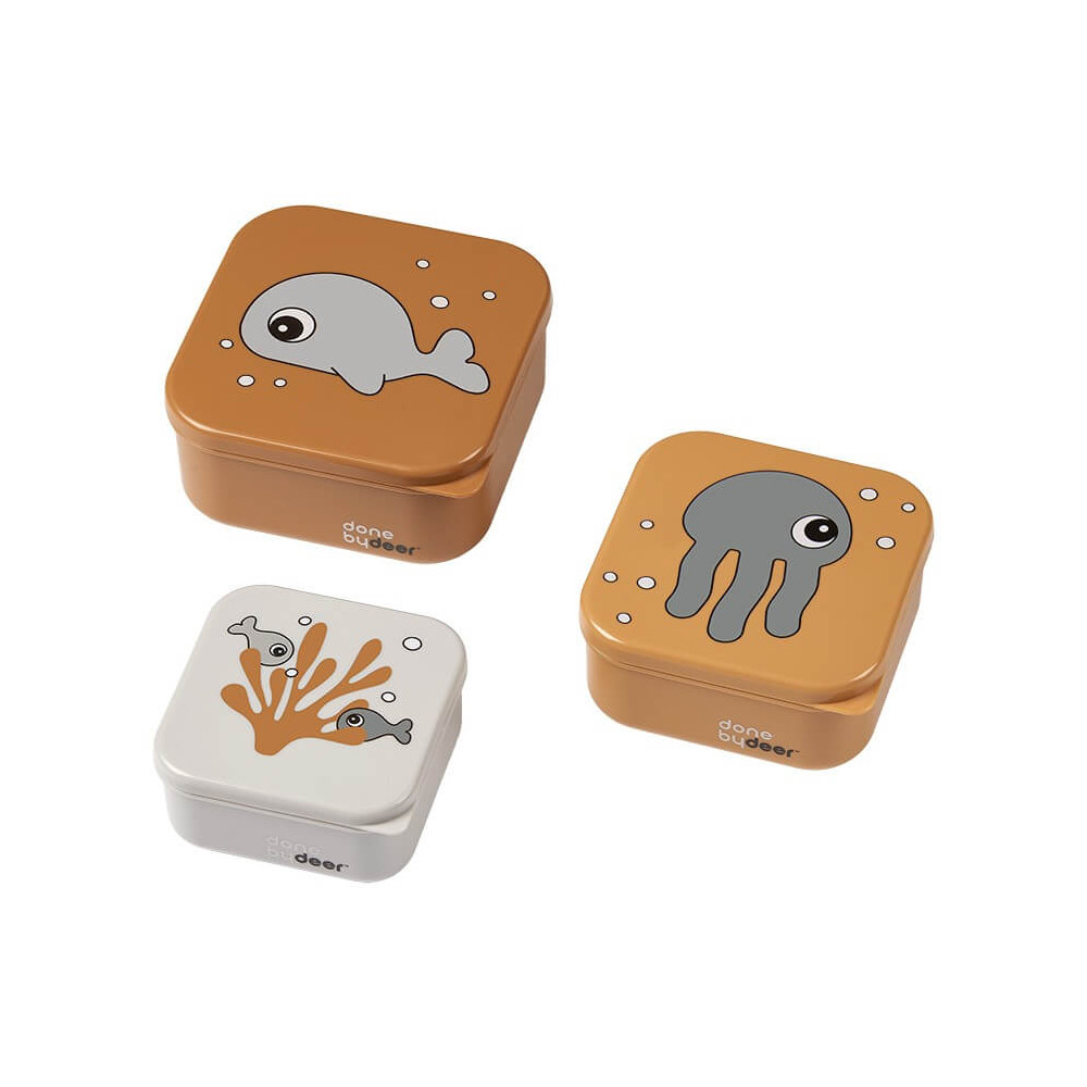Done by Deer Brotdosen Set Sea friends Senfgelb/Grau Done by Deer Brotdosen Set Sea friends Senfgelb/Grau