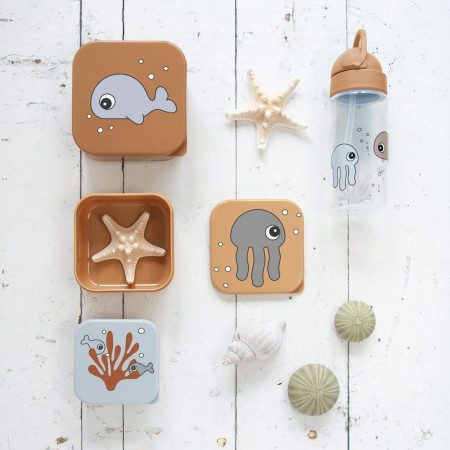 Done by Deer Brotdosen Set Sea friends Senfgelb/Grau Done by Deer Brotdosen Set Sea friends Senfgelb/Grau