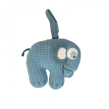 Sebra Häkel-Spieluhr Elephant wolkenblau