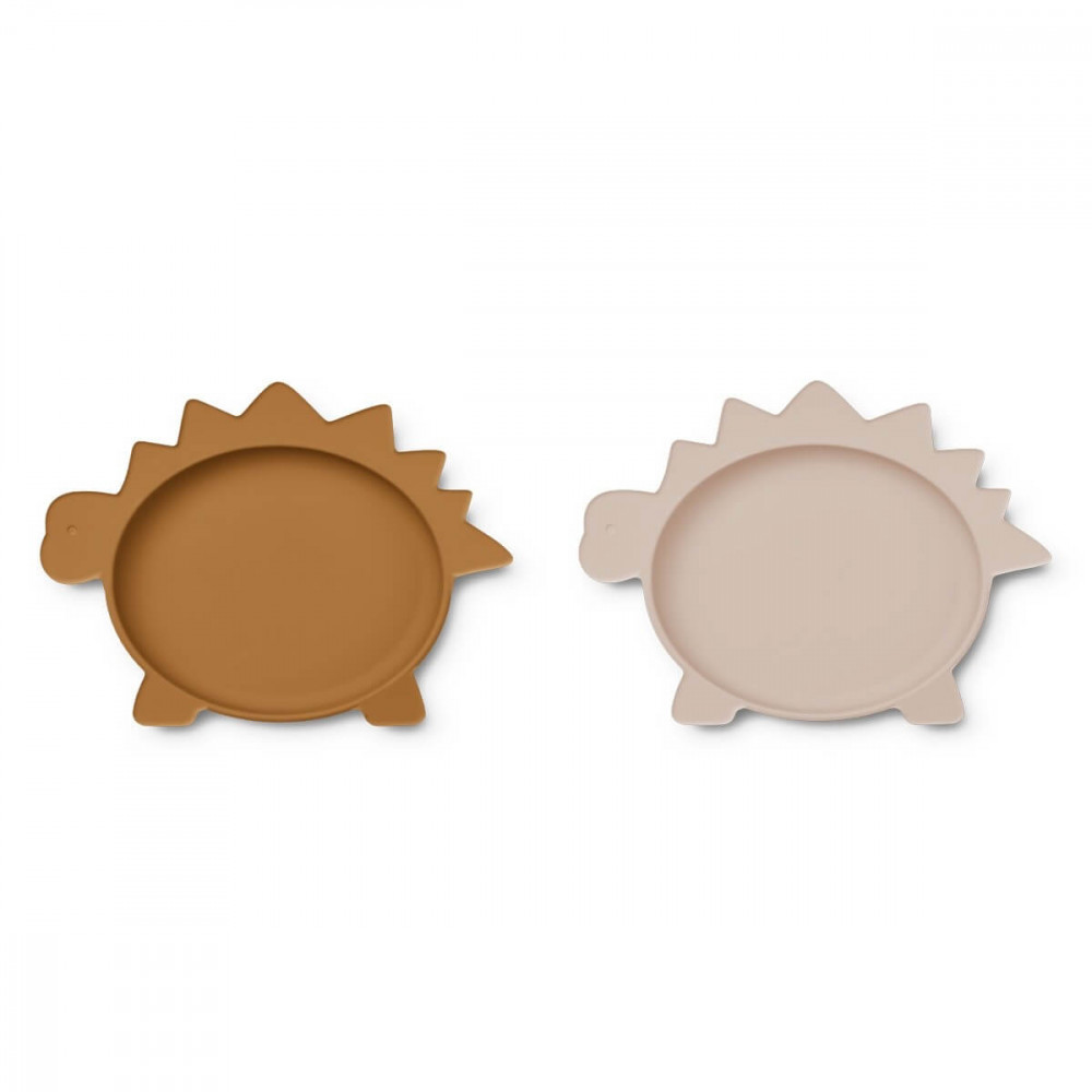 Liewood Silikonteller Olivia 2er Set Dino rose/mustard mix Liewood Silikonteller Olivia 2er Set Dino rose/mustard mix