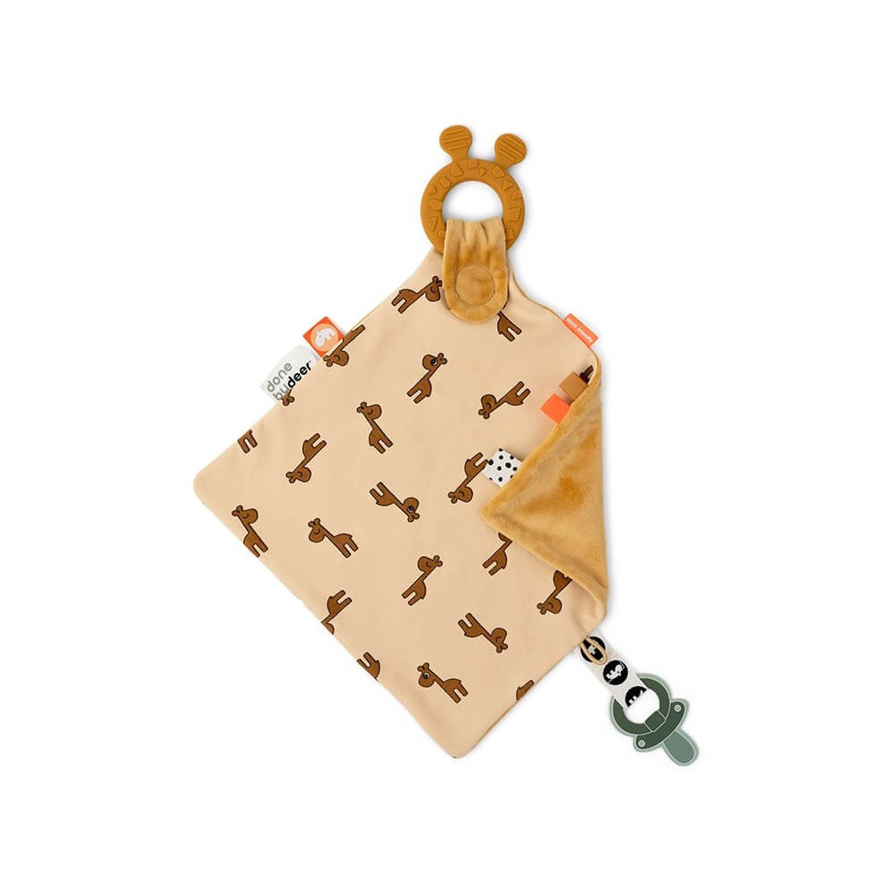 Done by Deer Kuscheltuch aus mit Beißring Raffi Mustard