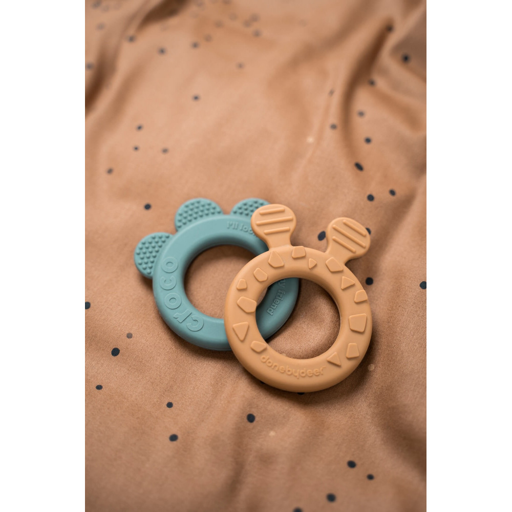 Done by Deer Kuscheltuch aus mit Beißring Raffi Mustard