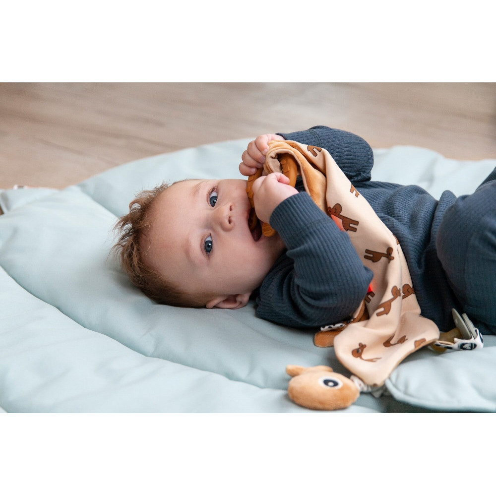 Done by Deer Kuscheltuch aus mit Beißring Raffi Mustard