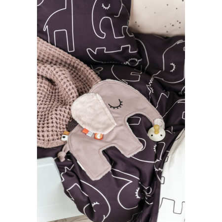 Done by Deer Kuscheltuch Elefant mit Schnullerbefestigung grau