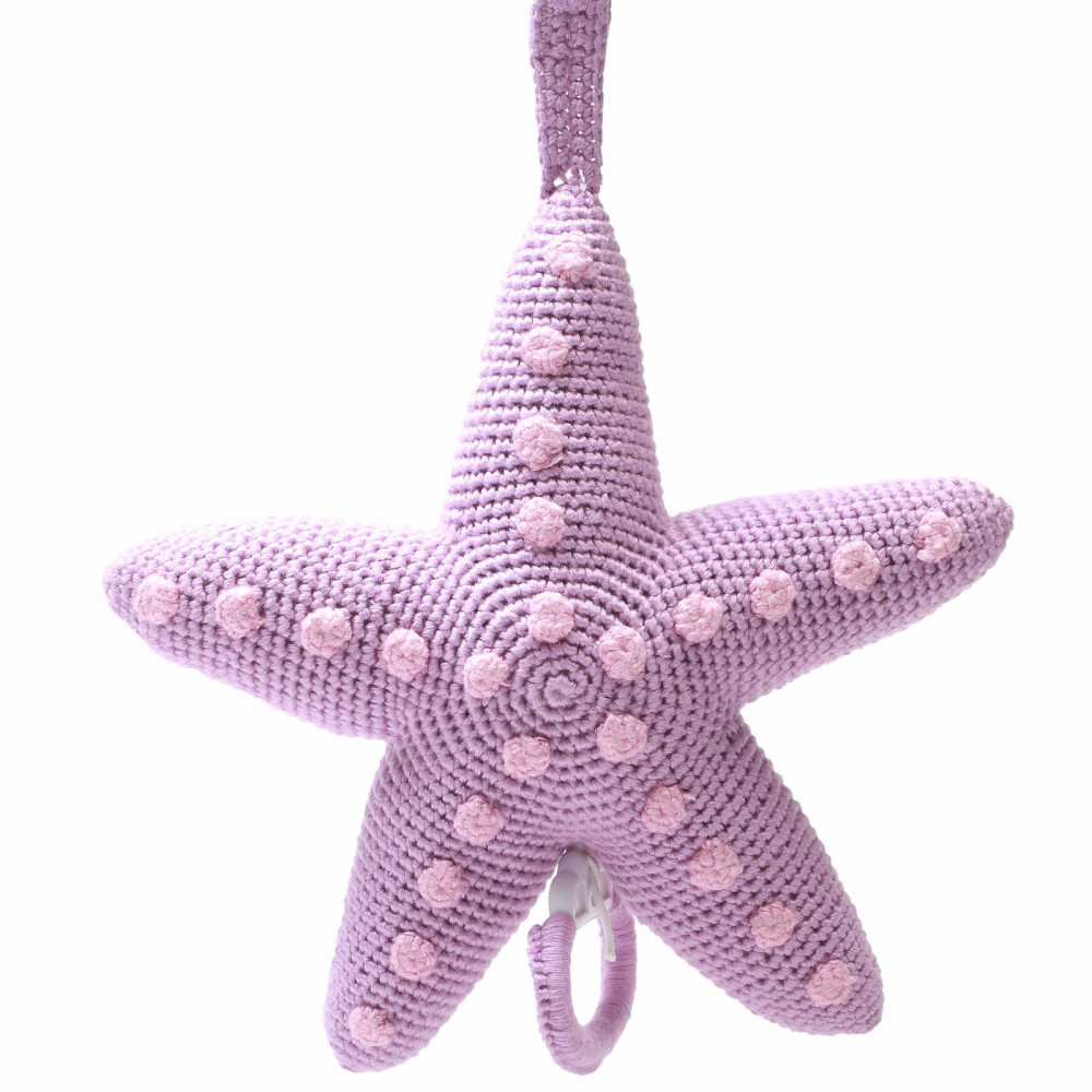 Naturezoo Häkel Spieluhr aus Bambusgarn, Miss Seastar lila Naturezoo Häkel Spieluhr aus Bambusgarn, Miss Seastar lila